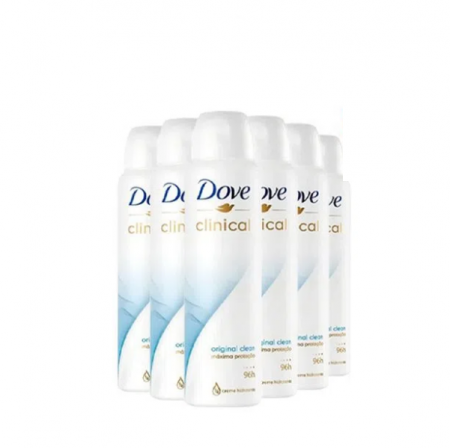 Dove Desodorante Aerosol Clinical Original Clean 150ml - 6 Unidades