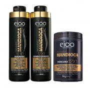 Eico Tratamento Mandioca Shampoo e Condicionador 800ml e Mascara 1Kg