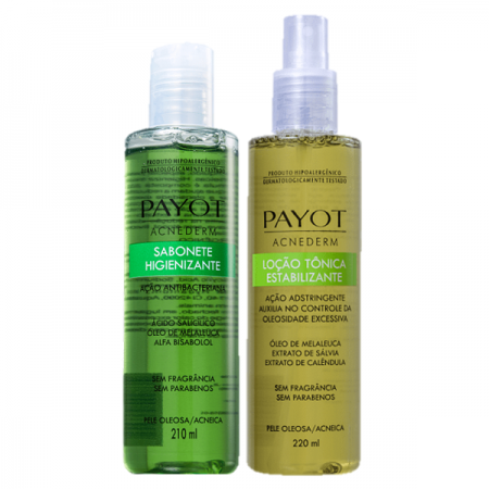 Payot Acnederm Sabonete Higienizante Liquido 210ml e Tônico Estabilizante Facial 220ml