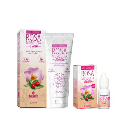 Rosa Mosqueta Epile Rugol - Loção Hidratante 200ml+Óleo Natural Puro 10ml