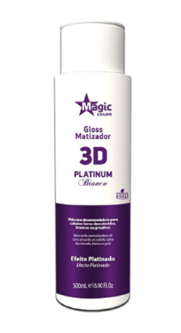Matizador 3d Platinum Branco Magic Color 500ml