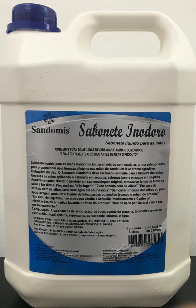 Sabonete Liquido Inodoro Sandomis 5Lts