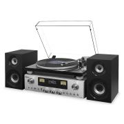 Vitrola Raveo Concert One Com Receiver Toca-discos Cd Player Fm Bluetooth Nfc Usb Reproduz E Grava 80W