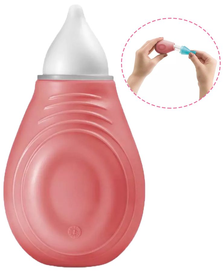 Aspirador Nasal Rosa Sugador Catarro Bebe Criança Infantil silicone  Litlle Nose BB246 Multikids
