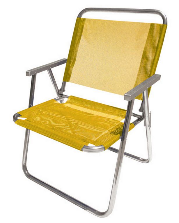 Cadeira De Praia Varanda Até 130Kg Amarela Botafogo