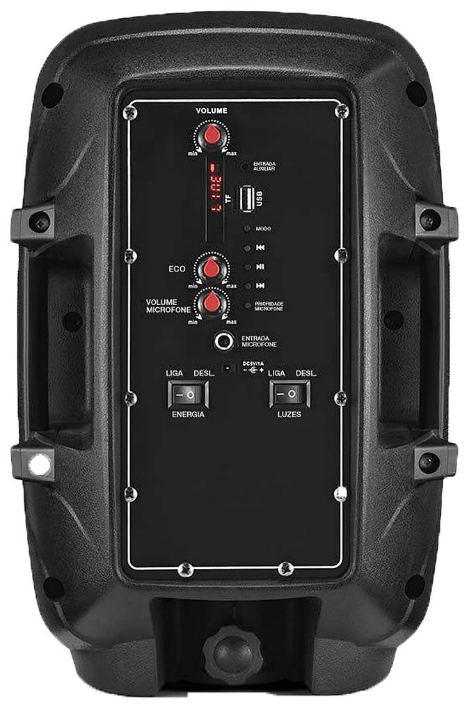 Caixa De Som Multilaser Amplificada Bluetooth Usb Sd Auxiliar Bivolt 80w Portátil Rádio Fm Bateria 