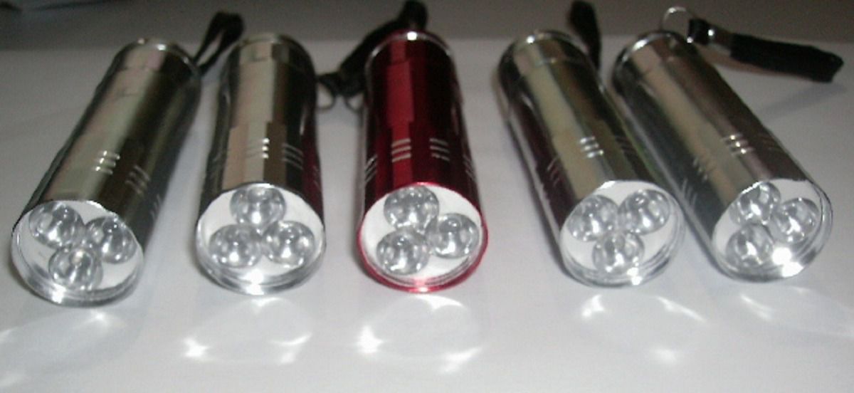 Kit 12 Mini Lanterna Tática Com 3 Leds Em Aluminio