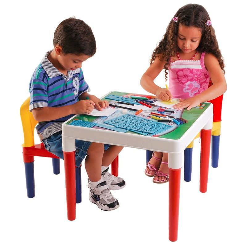Mesinha Didática Infantil Menino Menina Colorido Mesa Cadeira Desmontável Plastico Resistente Original Poliplac