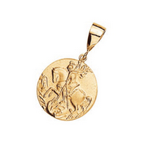 Pingente Rommanel São Jorge Medalha Folheado a Ouro 18K Relevo 540629