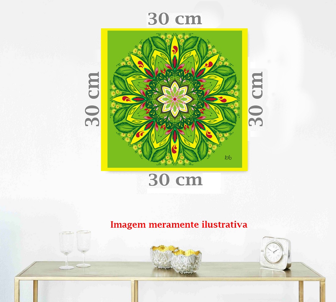 Quadro Mandala Flor Esoterismo Placa Decoração Zen Meditação Quarto Sala Cozinha 30x30 Decorativo ColoriCasa