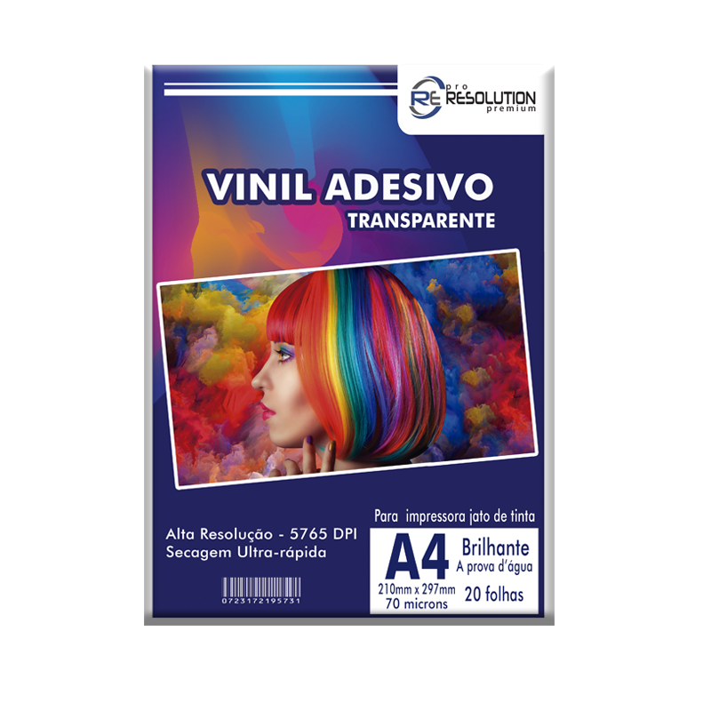 Vinil Adesivo A4 Semi Transparente Pro Resolution 70 microns 20 folhas