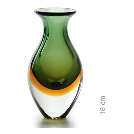 Vaso Vasinho Decorativo Cristal Murano - Bicolor Verde N2