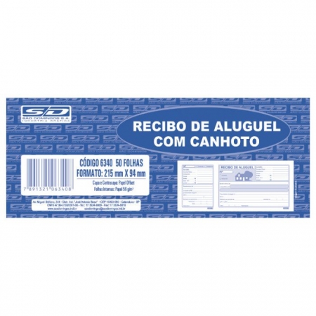 BLOCO RECIBO DE ALUGUEL C/CANHOTO