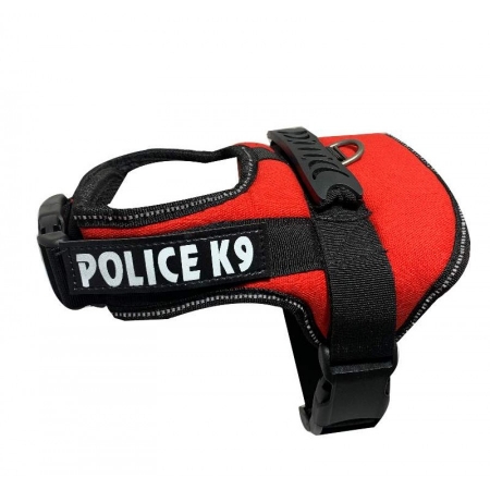 Peitoral Police K9 Medio 40cm Vermelho Power Pets