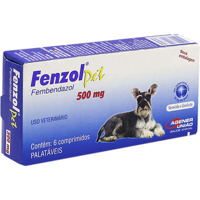 Antiparasitário Fenzol Pet Agener União com 6 unidades 500 mg