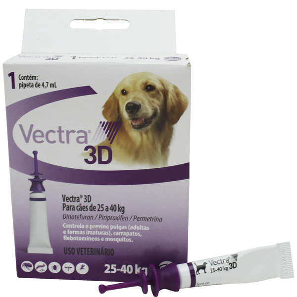 Antipulgas e Carrapatos Ceva Vectra 3D para Cães de 25 a 40 Kg 3,6 mL 1 Pipeta