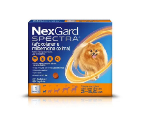 Antipulgas e Carrapatos NexGard Spectra Cães de 2 a 3,5 Kg 1 Tablete