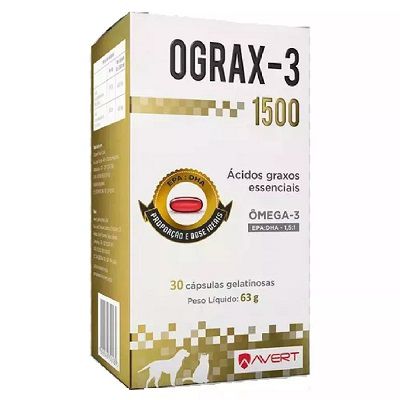 Ograx-1500 Suplemento Omega 3 Avert Com 30 Comprimidos