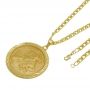 Kit Medalha São Jorge com Corrente Grumet Dupla Folheado a Ouro 18k