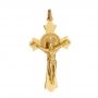 Pingente Crucifixo Com Cruz de São Bento de Aço Inox Dourado