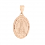 Pingente Medalha Nossa Senhora de Fátima Com Corrente Veneziana Folheada a Ouro Rosê