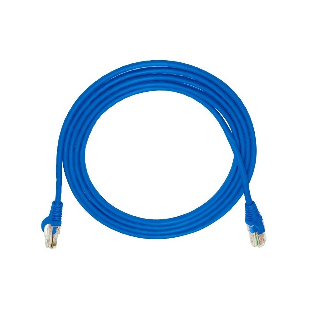 Cabo Patch Cord Ethernet Cat 5E Azul Comprimento 3M Amp Netconnect