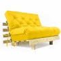 Futon Casal Tokio Sofa Cama Amarelo Com Madeira Maciça