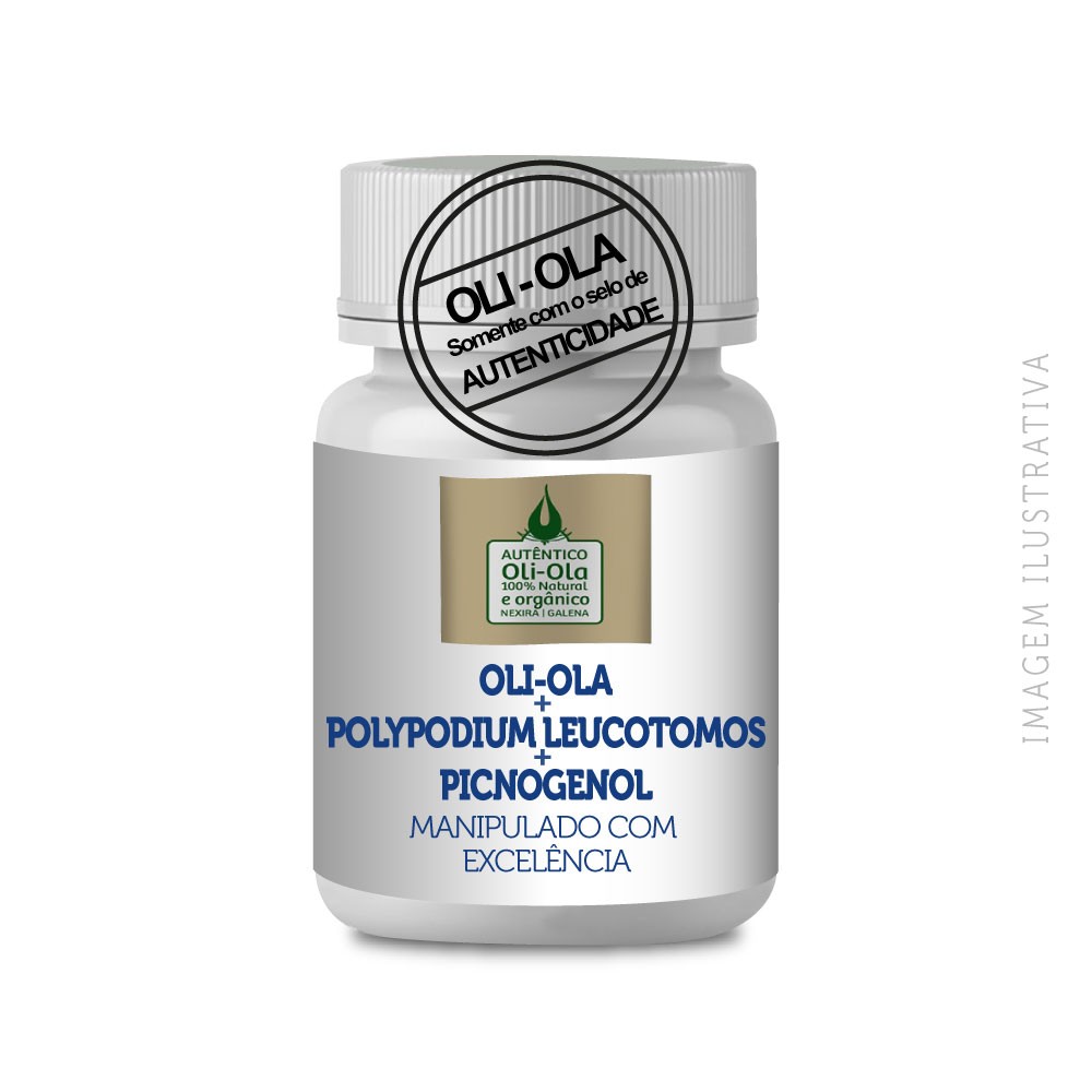 Oli-ola 250mg + Polypodium Leucotomos 200mg + Picnogenol 50mg - 30 Cápsulas