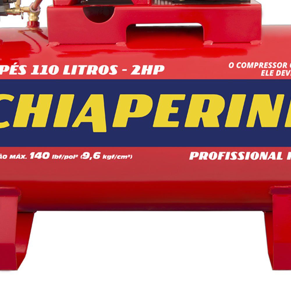 Compressor de Ar 10PCM Monofásico 110 Litros Bivolt - CHIAPERINI-10/110RED