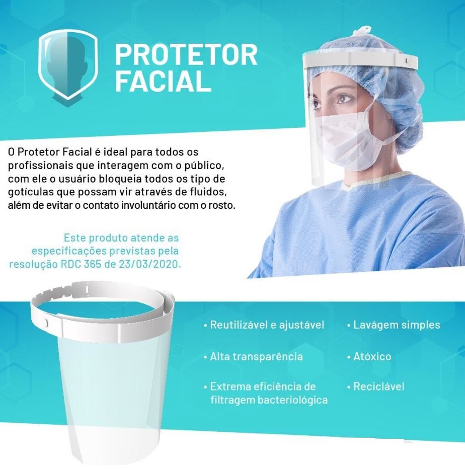 Mascara Protetor Facial Face Shield  0,5mm