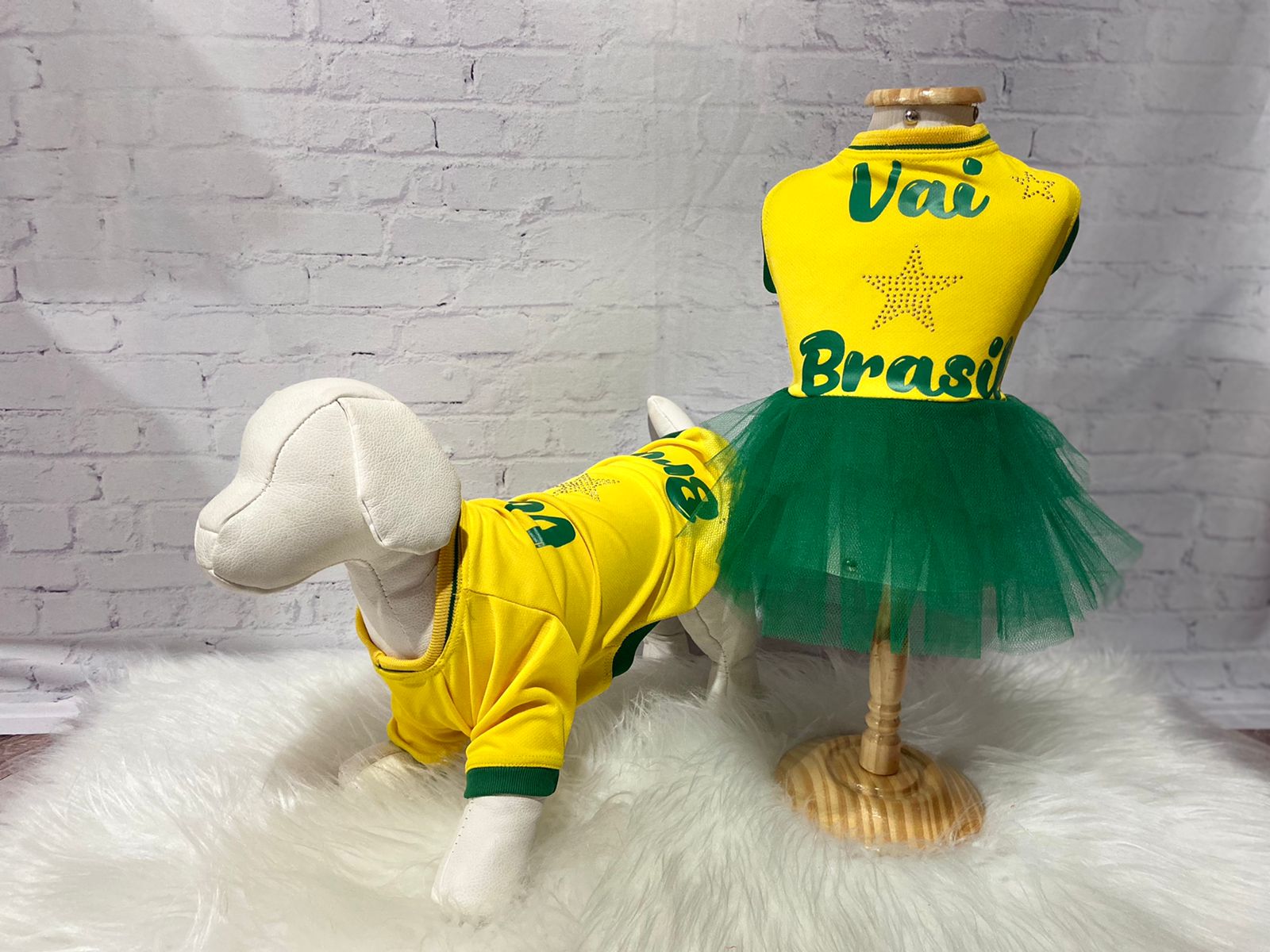 Camiseta para Cachorro - Brasil Copa do Mundo