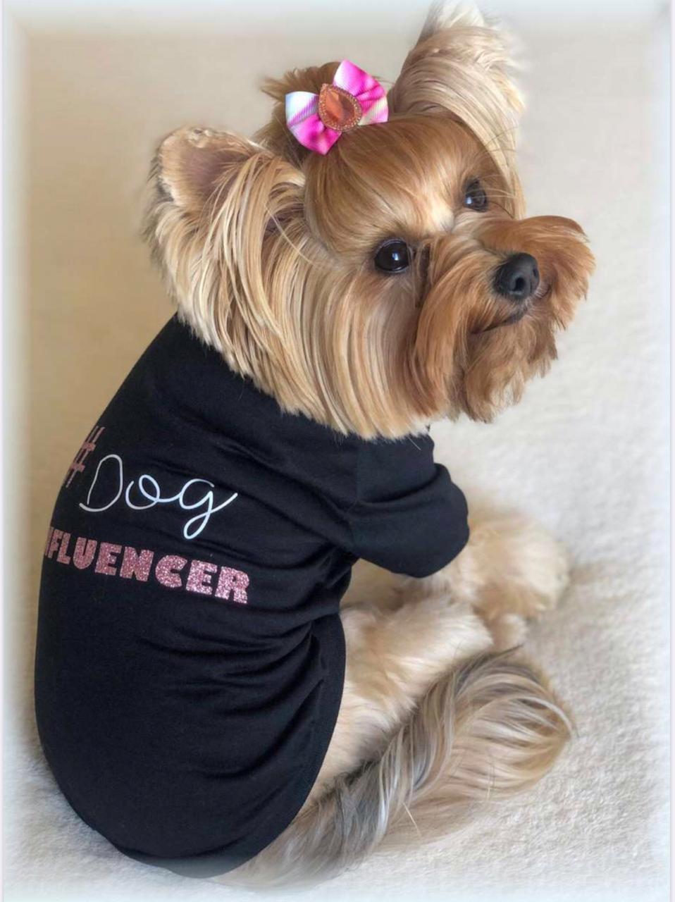 Camiseta para Cachorro Dog Influencer Preto