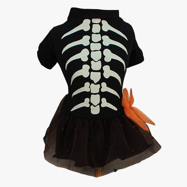 Fantasia  para Cachorro  Vestido Esqueleto Halloween