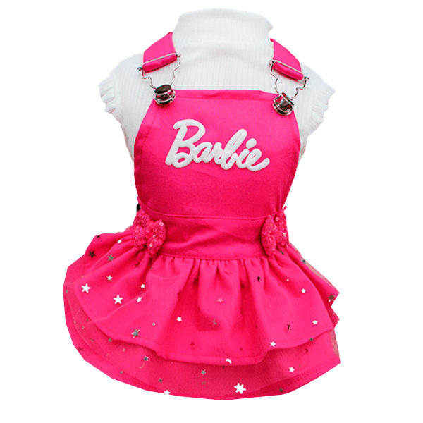 Jardineira para Cachorro Barbie Pink