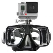 Máscara de Mergulho Óculos Preta para câmeras de ação GoPro SJCam