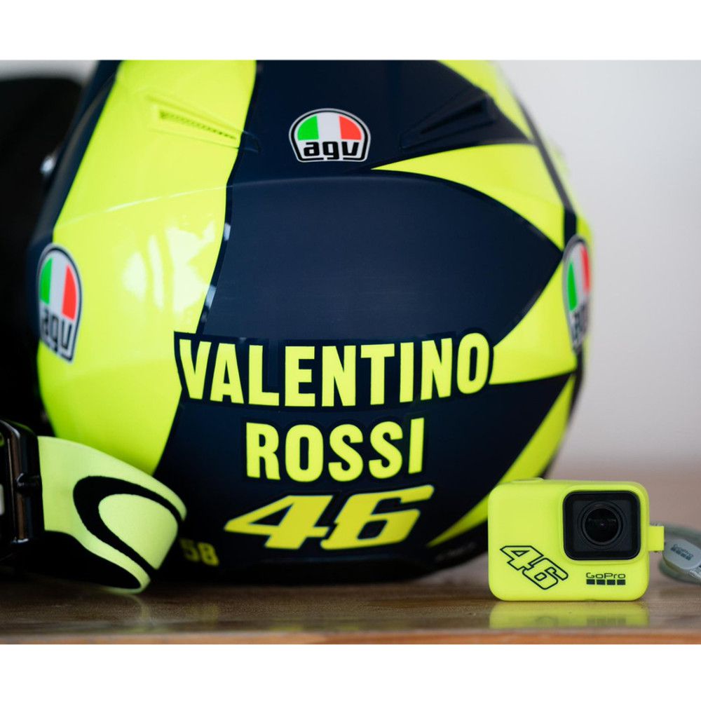 Duo Caixa Estanque + Capa de Silicone Sleeve Valentino Rossi Original GoPro 5/6/7 Black