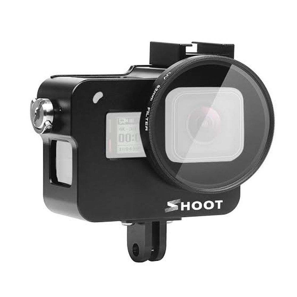 Frame Case Proteção Alumínio + Lente Uv 52mm P/ GoPro