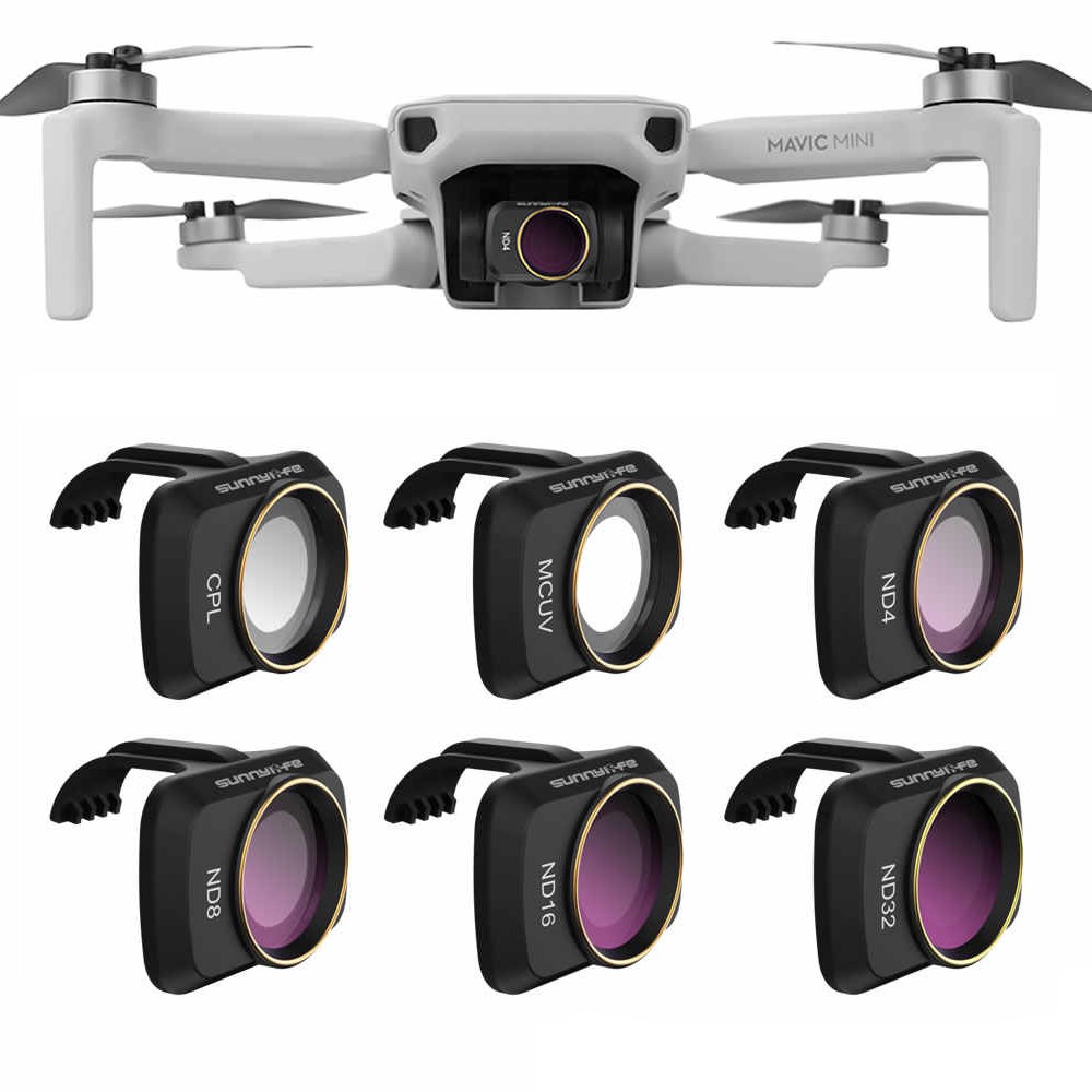Filtro de lente 6pcs UV, CPL, ND 4/8/16/32 para drone Mavic Mini e Mini 2