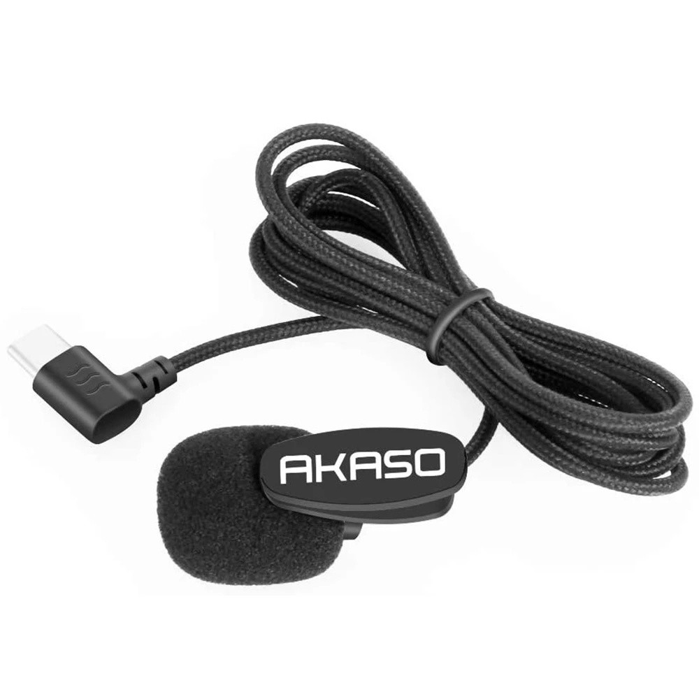 Microfone Lapela Externo USB-C Para Câmera de Ação AKASO BRAVE 7 e Brave 6 Plus