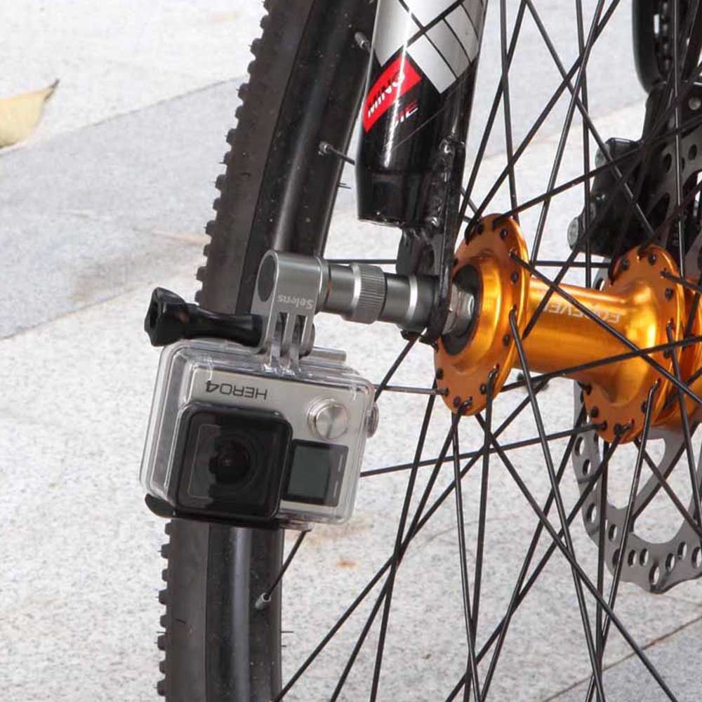 Suporte adaptador em alumínio para GoPro SJCam em roda de bike