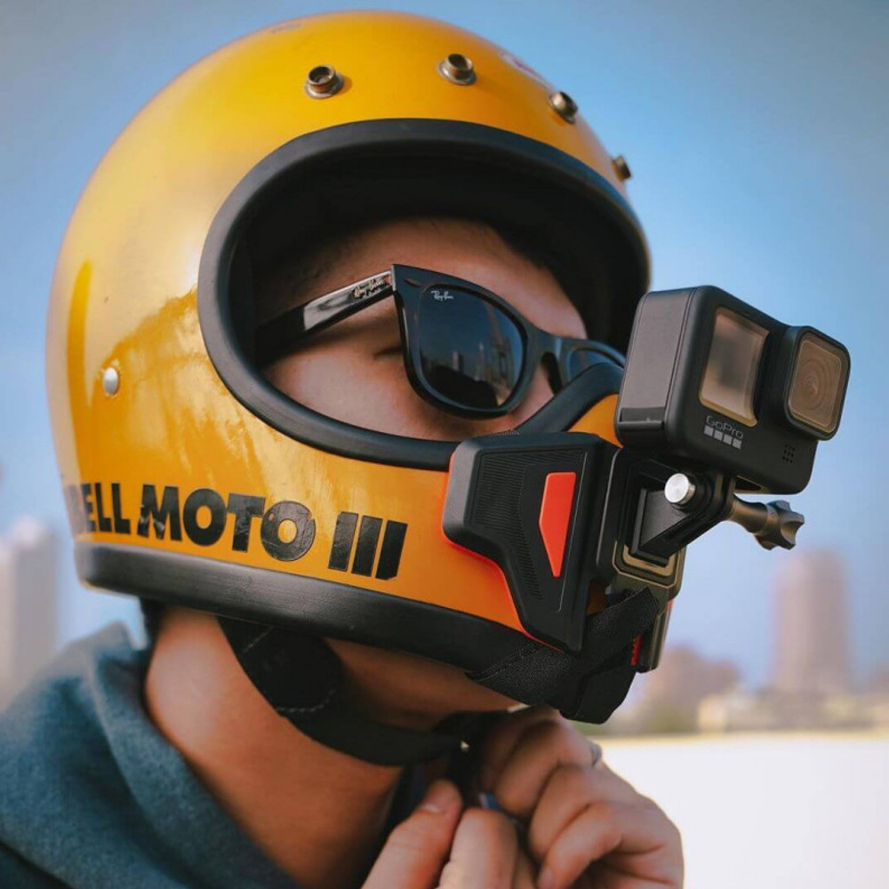 Suporte de Capacete Queixeira Moto Para GoPro, SJCam - Telesin