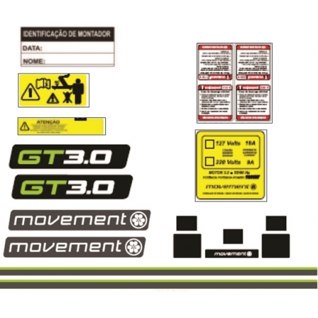 KIT 05 - Adesivos Esteira Movement Gt 1.8i Mod 02 - Original
