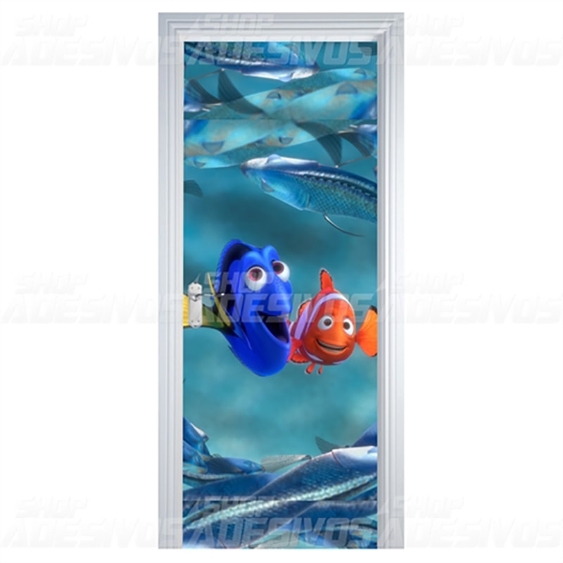 Adesivo de Porta Procurando Nemo e Dory