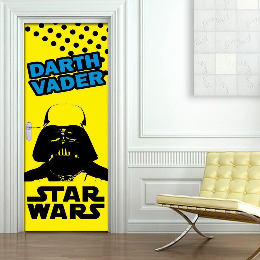 Adesivo de Porta Star Wars Darth Vader Preto
