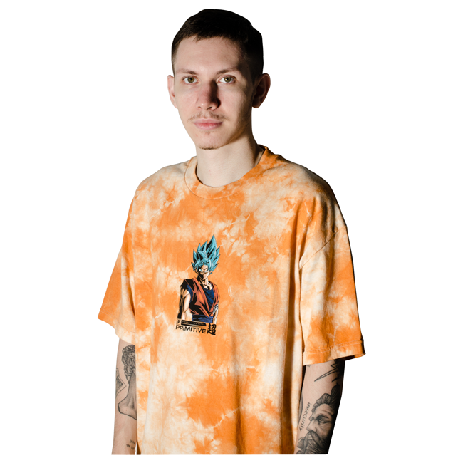 Camiseta Primitive x Dragon Ball Z Shadow Goku Washed II Tie Dye