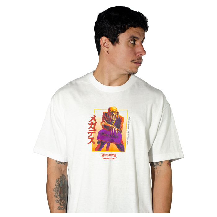 Camiseta Primitive X Megadeth Peace Sells Branca PAPHO2115-WHT