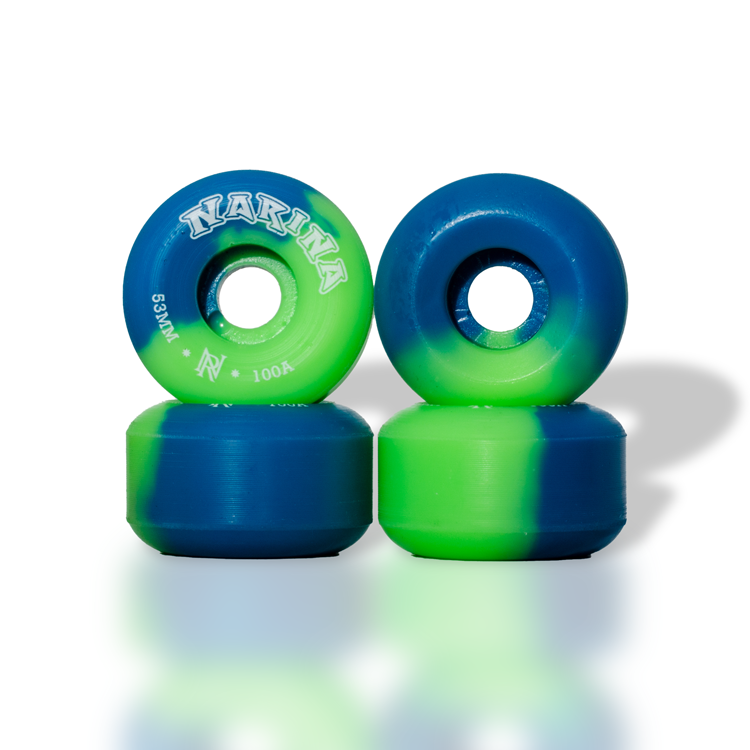 Roda Narina Rajada 53 mm 100A Verde / Azul