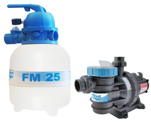 Kit Filtro Fm 25 Sodramar + Bomba Bm 25 Motor Weg 1/4 Cv