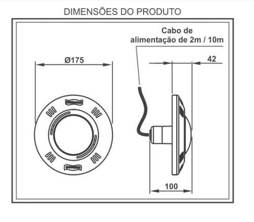 Kit Iluminação Para Piscina 4 Refletor Led Smd 9 Watts Sodramar + Comando com Controle Touch