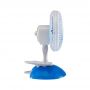 Micro Ventilador de Mesa 20CM Branco/Azul Mini 127V Premium - Ventisol